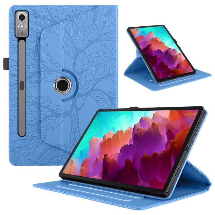 For Lenovo Tab P12 / Xiaoxin Pad Pro 12.7 Tree Life Embossed Rotation Leather Tablet Case(Blue) - Lenovo by PMC TechLife | Online Shopping South Africa | PMC TechLife | Buy Now Pay Later Mobicred