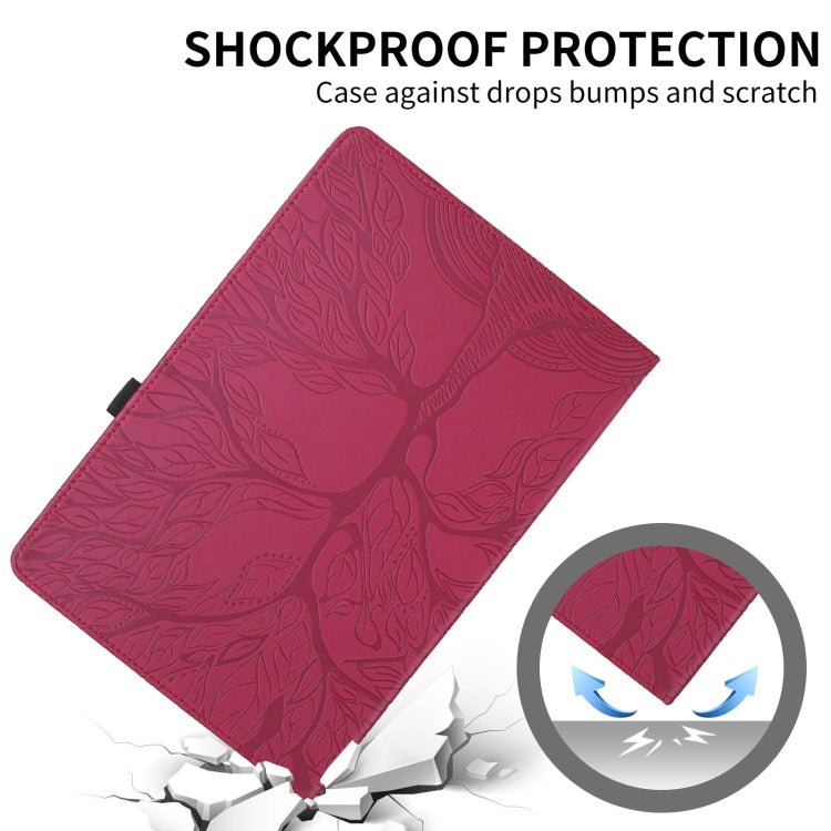 For Lenovo Tab P12 / Xiaoxin Pad Pro 12.7 2025 Tree Life Embossed Rotation Leather Tablet Case(Red) - Lenovo by PMC TechLife | Online Shopping South Africa | PMC TechLife | Buy Now Pay Later Mobicred