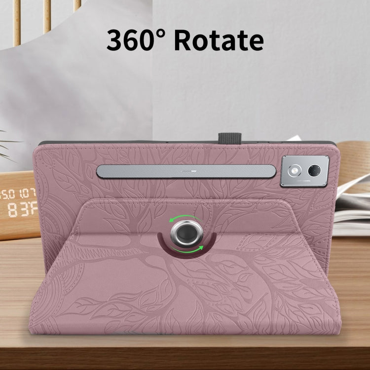 For Lenovo Tab P12 / Xiaoxin Pad Pro 12.7 2025 Tree Life Embossed Rotation Leather Tablet Case(Rose Gold) - Lenovo by PMC TechLife | Online Shopping South Africa | PMC TechLife | Buy Now Pay Later Mobicred