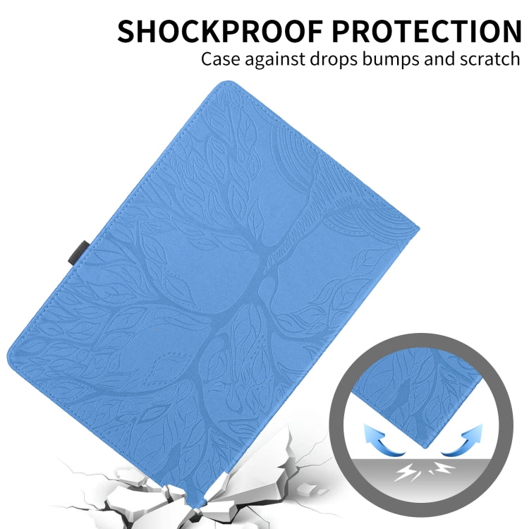 For Lenovo Tab P12 / Xiaoxin Pad Pro 12.7 2025 Tree Life Embossed Rotation Leather Tablet Case(Blue) - Lenovo by PMC TechLife | Online Shopping South Africa | PMC TechLife | Buy Now Pay Later Mobicred