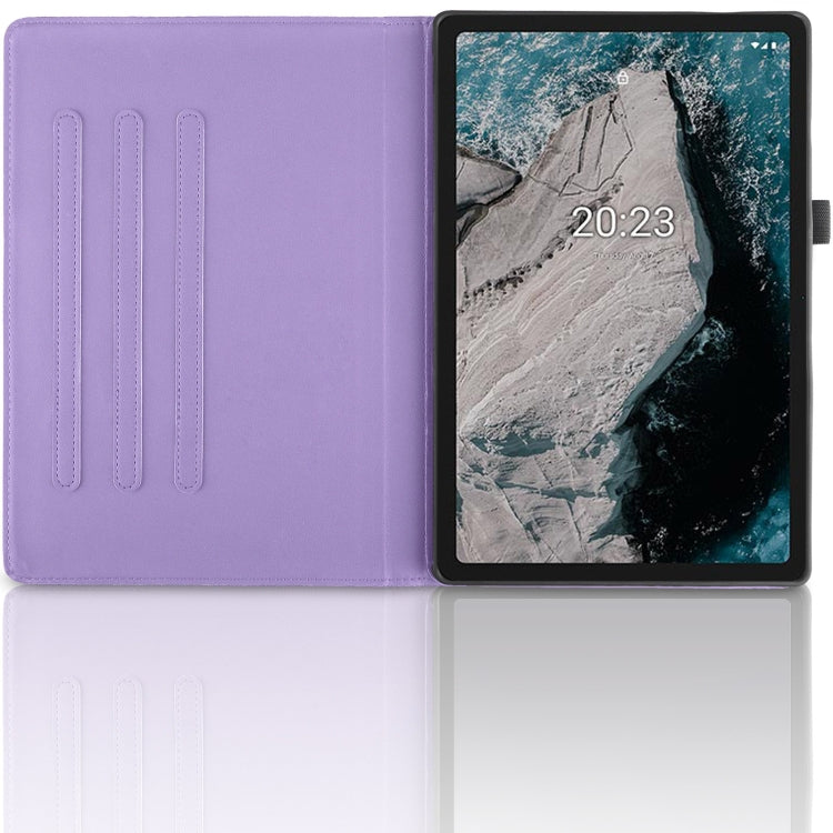 For Nokia T20 10.4 2021 Tree Life Embossed Rotation Leather Tablet Case(Purple) - Nokia by PMC TechLife | Online Shopping South Africa | PMC TechLife | Buy Now Pay Later Mobicred