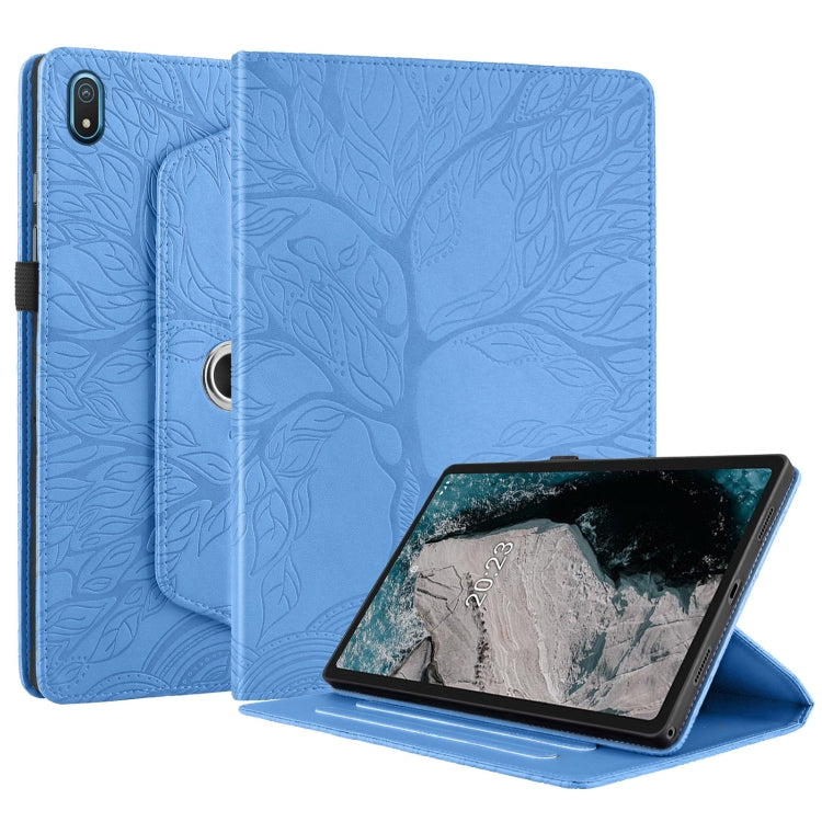 For Nokia T20 10.4 2021 Tree Life Embossed Rotation Leather Tablet Case(Blue) - Nokia by PMC TechLife | Online Shopping South Africa | PMC TechLife | Buy Now Pay Later Mobicred