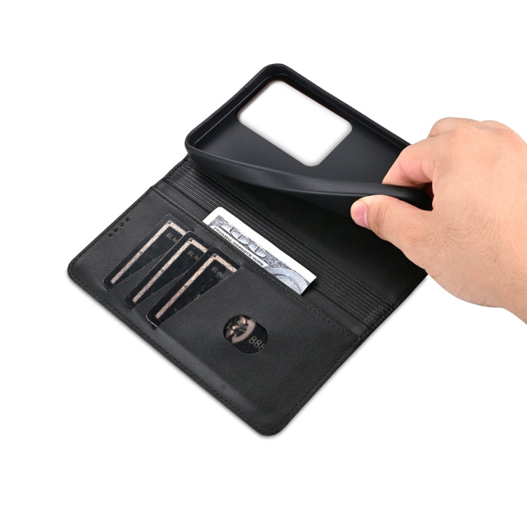 For OPPO Reno11 F AZNS Magnetic Calf Texture Flip Leather Phone Case(Black) - OPPO Cases by AZNS | Online Shopping South Africa | PMC Jewellery | Buy Now Pay Later Mobicred