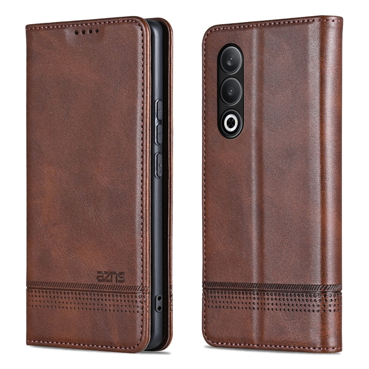 For OPPO K12 AZNS Magnetic Calf Texture Flip Leather Phone Case(Dark Brown) - OPPO Cases by AZNS | Online Shopping South Africa | PMC TechLife | Buy Now Pay Later Mobicred