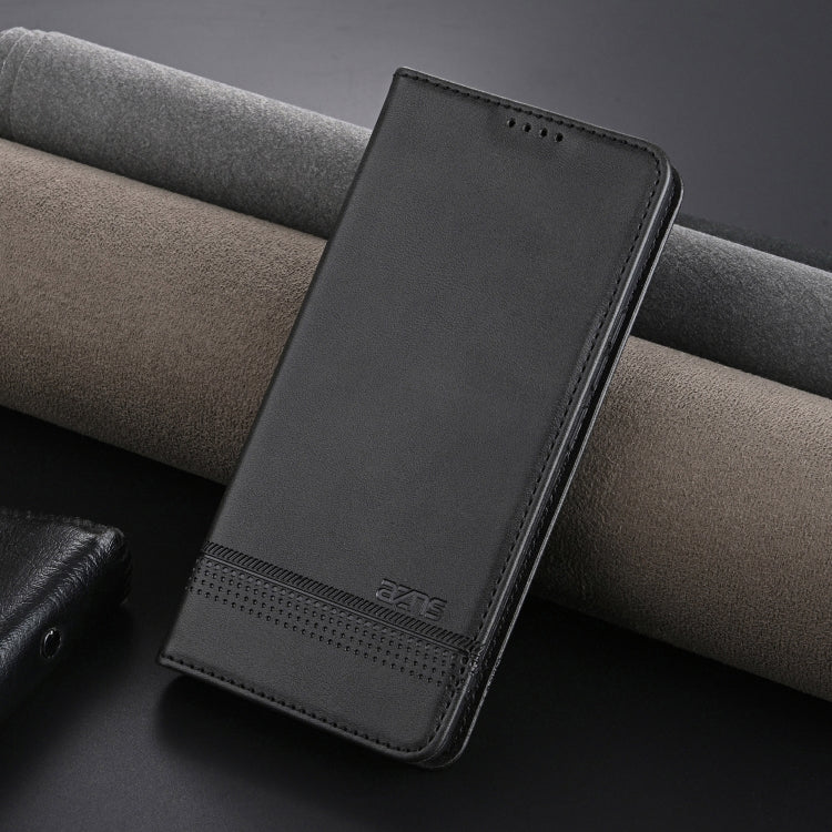 For OPPO Reno12 Global AZNS Magnetic Calf Texture Flip Leather Phone Case(Black) - OPPO Cases by AZNS | Online Shopping South Africa | PMC Jewellery | Buy Now Pay Later Mobicred