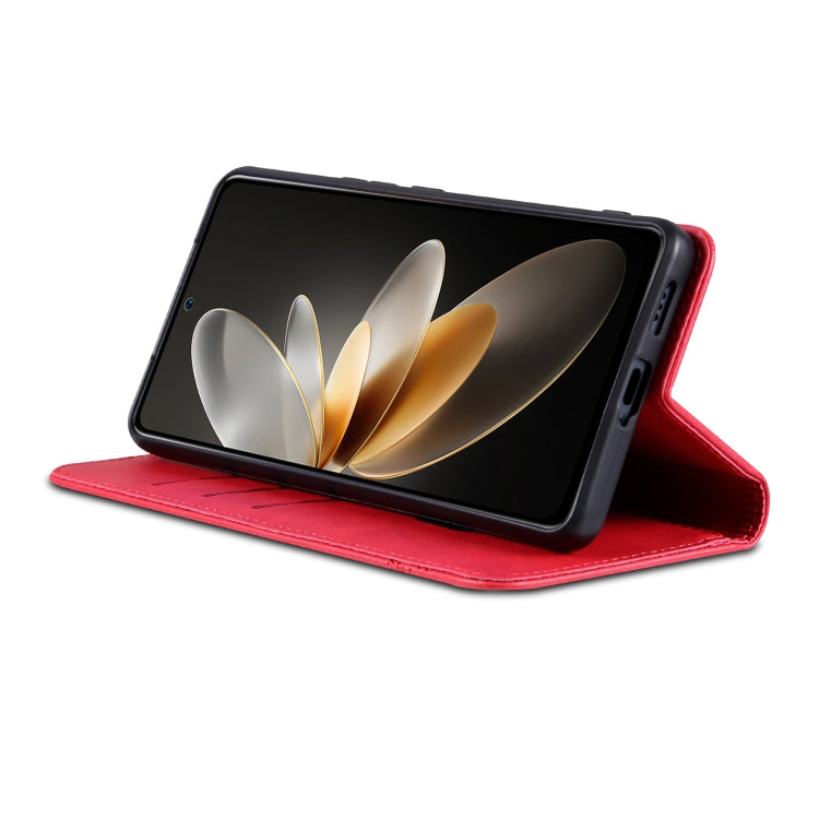 For OPPO Reno12 Global AZNS Magnetic Calf Texture Flip Leather Phone Case(Red) - OPPO Cases by AZNS | Online Shopping South Africa | PMC Jewellery | Buy Now Pay Later Mobicred