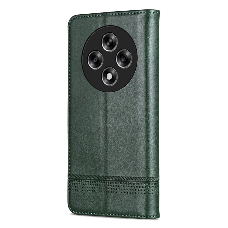 For OPPO Reno12 F 4G AZNS Magnetic Calf Texture Flip Leather Phone Case(Dark Green) - OPPO Cases by AZNS | Online Shopping South Africa | PMC Jewellery | Buy Now Pay Later Mobicred