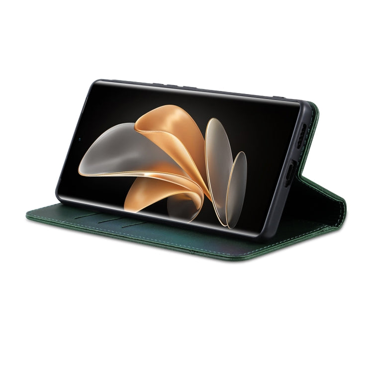 For OPPO Reno12 F 4G AZNS Magnetic Calf Texture Flip Leather Phone Case(Dark Green) - OPPO Cases by AZNS | Online Shopping South Africa | PMC Jewellery | Buy Now Pay Later Mobicred