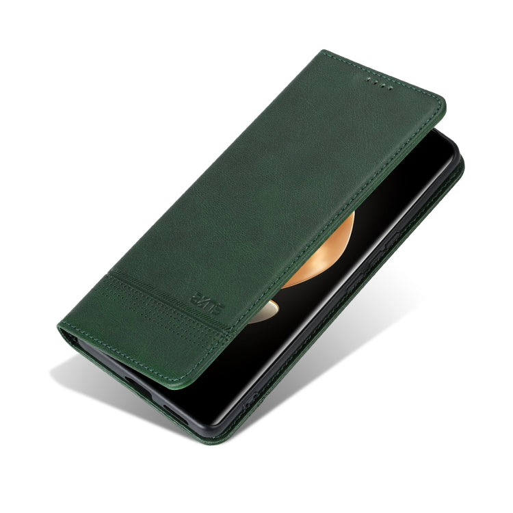 For OPPO Reno12 F 4G AZNS Magnetic Calf Texture Flip Leather Phone Case(Dark Green) - OPPO Cases by AZNS | Online Shopping South Africa | PMC Jewellery | Buy Now Pay Later Mobicred