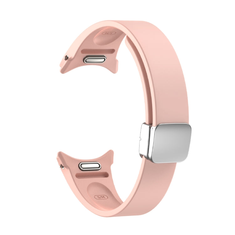 For Samsung Galaxy Watch 6 Magnetic Folding Silver Buckle Silicone Watch Band(Pink) - free shipping - PMC TechLife - Order now!