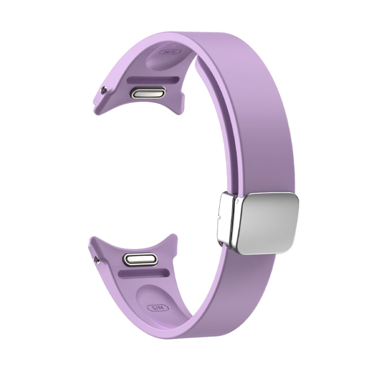 For Samsung Galaxy Watch 6 Magnetic Folding Silver Buckle Silicone Watch Band(Purple) - free shipping - PMC TechLife - Order now!