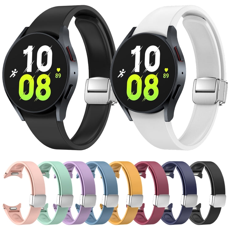 For Samsung Galaxy Watch 6 Magnetic Folding Silver Buckle Silicone Watch Band(Purple) - free shipping - PMC TechLife - Order now!