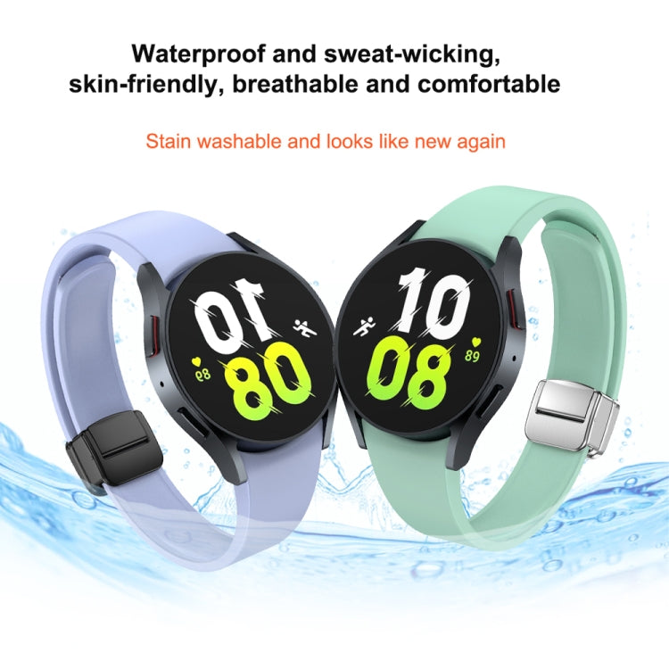 For Samsung Galaxy Watch 6 Magnetic Folding Silver Buckle Silicone Watch Band(Grey) - free shipping - PMC TechLife - Order now!