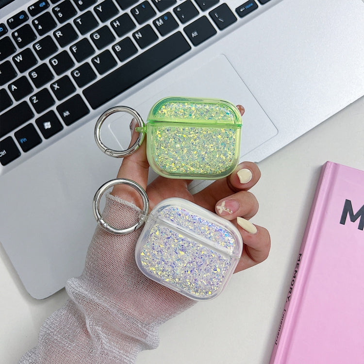 For AirPods Pro Flash Diamond Epoxy Bluetooth Earphone Protective Case(Green) - For AirPods Pro by PMC Jewellery | Online Shopping South Africa | PMC Jewellery | Buy Now Pay Later Mobicred