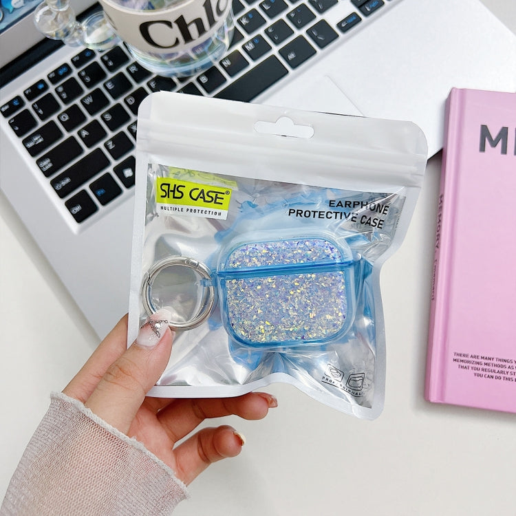 For AirPods Pro Flash Diamond Epoxy Bluetooth Earphone Protective Case(White) - For AirPods Pro by PMC Jewellery | Online Shopping South Africa | PMC Jewellery | Buy Now Pay Later Mobicred