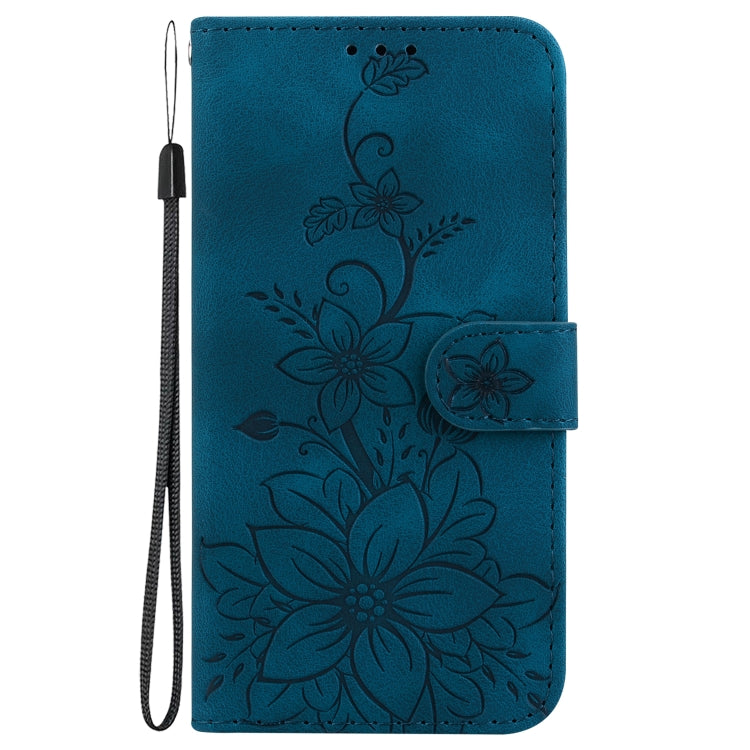 For Google Pixel 9 Pro Lily Embossed Leather Phone Case(Dark Blue) - free shipping - PMC TechLife - Order now!