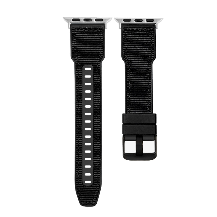 For Apple Watch Ultra 2 49mm Hybrid Braid Nylon Silicone Watch Band(Black) - Watch Bands by PMC TechLife | Online Shopping South Africa | PMC TechLife