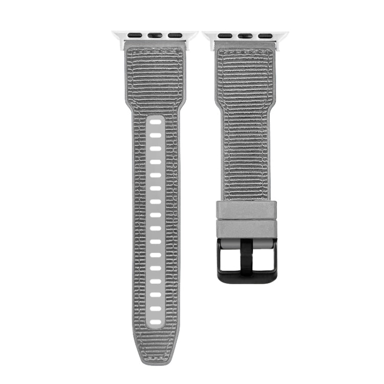 For Apple Watch Ultra 2 49mm Hybrid Braid Nylon Silicone Watch Band(Grey) - Watch Bands by PMC TechLife | Online Shopping South Africa | PMC TechLife | Buy Now Pay Later Mobicred