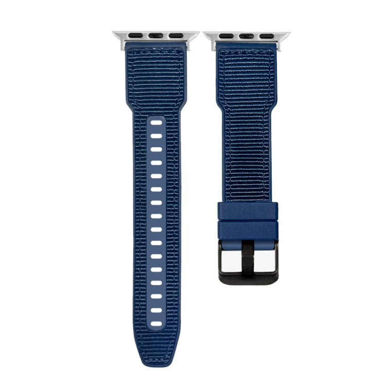 For Apple Watch Series 9 45mm Hybrid Braid Nylon Silicone Watch Band(Blue) - Watch Bands by PMC TechLife | Online Shopping South Africa | PMC TechLife