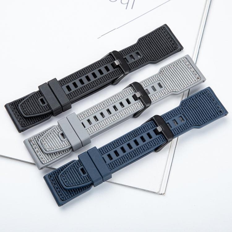 For Apple Watch SE 2023 44mm Hybrid Braid Nylon Silicone Watch Band(Black) - Watch Bands by PMC TechLife | Online Shopping South Africa | PMC TechLife