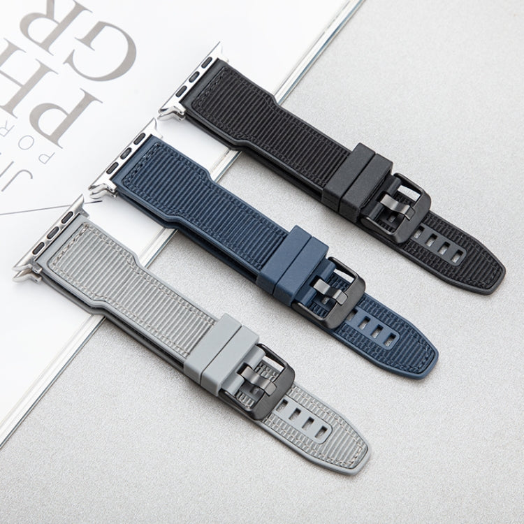 For Apple Watch SE 2023 40mm Hybrid Braid Nylon Silicone Watch Band(Grey) - Watch Bands by PMC TechLife | Online Shopping South Africa | PMC TechLife