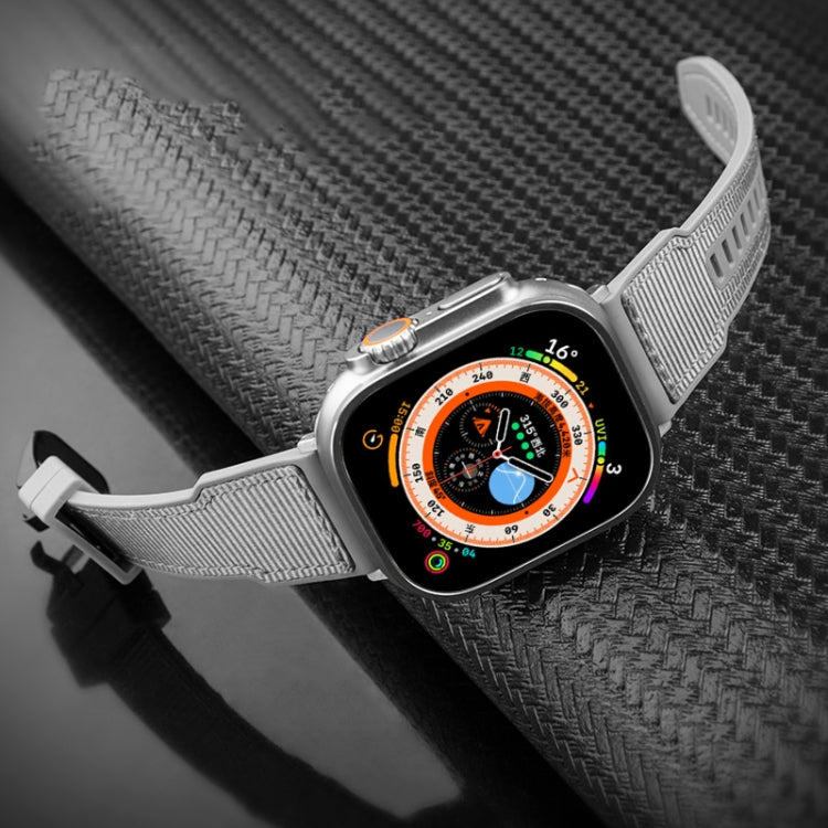 For Apple Watch Ultra 2 49mm Hybrid Braid Nylon Silicone Watch Band(Black) - Watch Bands by PMC TechLife | Online Shopping South Africa | PMC TechLife