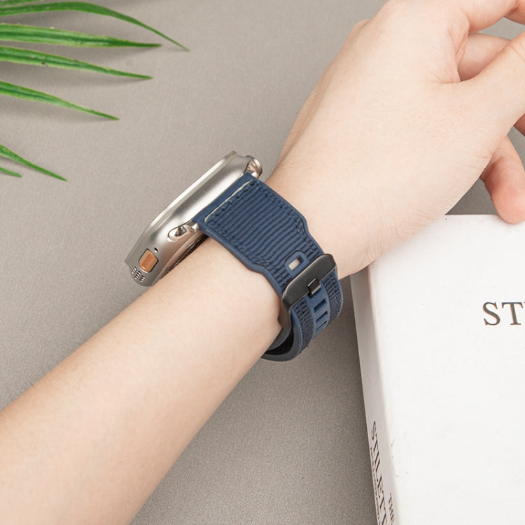 For Apple Watch Ultra 2 49mm Hybrid Braid Nylon Silicone Watch Band(Blue) - Watch Bands by PMC TechLife | Online Shopping South Africa | PMC TechLife | Buy Now Pay Later Mobicred
