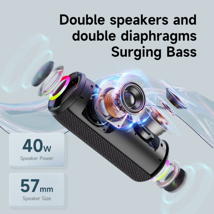 Zealot S49 Pro 20W Outdoor Portable Wireless Bluetooth Speaker with RGB Light(Black) - free shipping - PMC Jewellery - Order now!