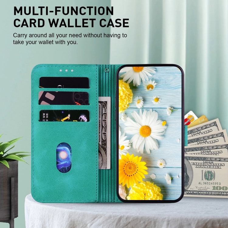 For iPhone 16e Lily Embossed Leather Phone Case(Green) - iPhone 16e Cases by PMC TechLife | Online Shopping South Africa | PMC TechLife | Buy Now Pay Later Mobicred