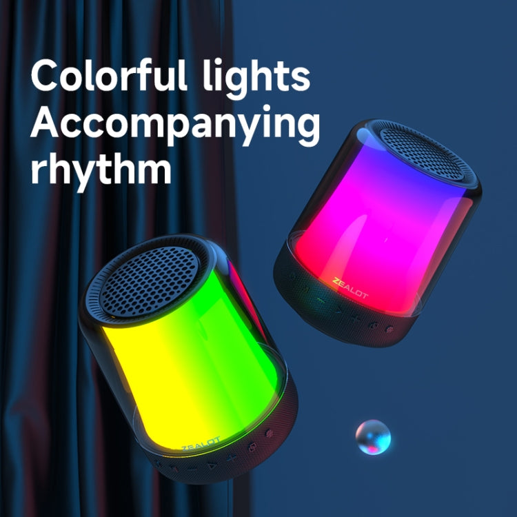 Zealot S66 Portable RGB Light Wireless Bluetooth Speaker Outdoor Subwoofer(Black) - free shipping - PMC Jewellery - Order now!