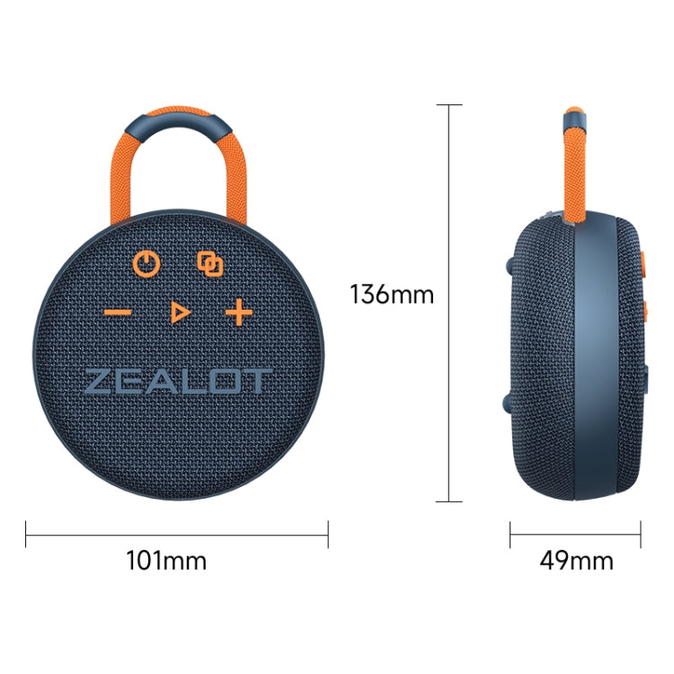 Zealot S77 IPX7 Waterproof Portable Wireless Bluetooth Speaker(Orange) - free shipping - PMC Jewellery - Order now!
