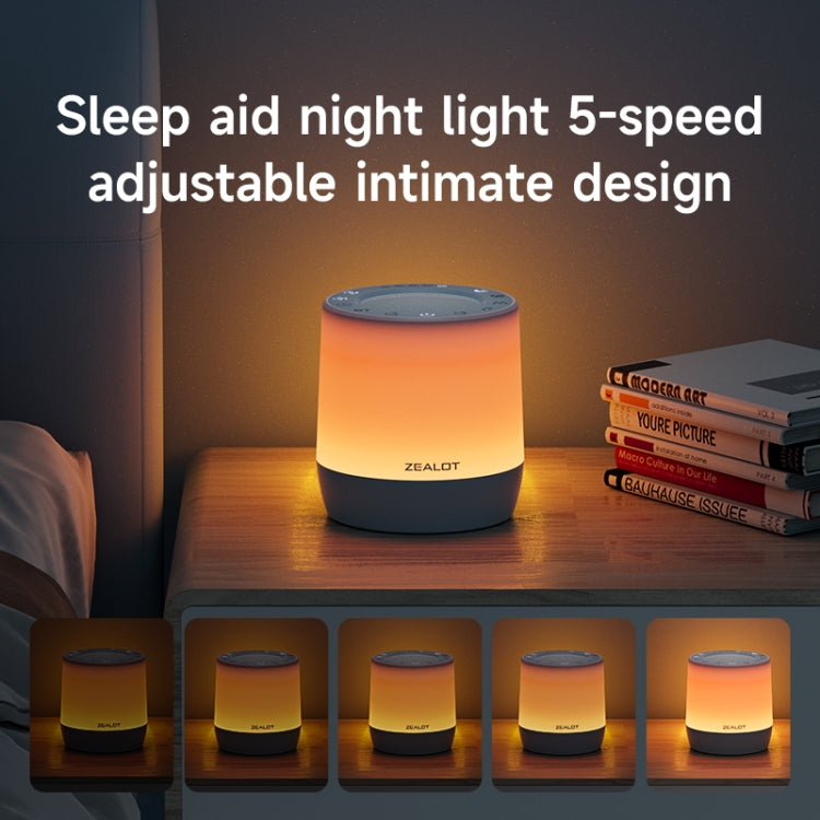 Zealot Z6 3 in 1 White Noise Sleep Aid Bluetooth Speaker with Night Light Function(White) - free shipping - PMC Jewellery - Order now!