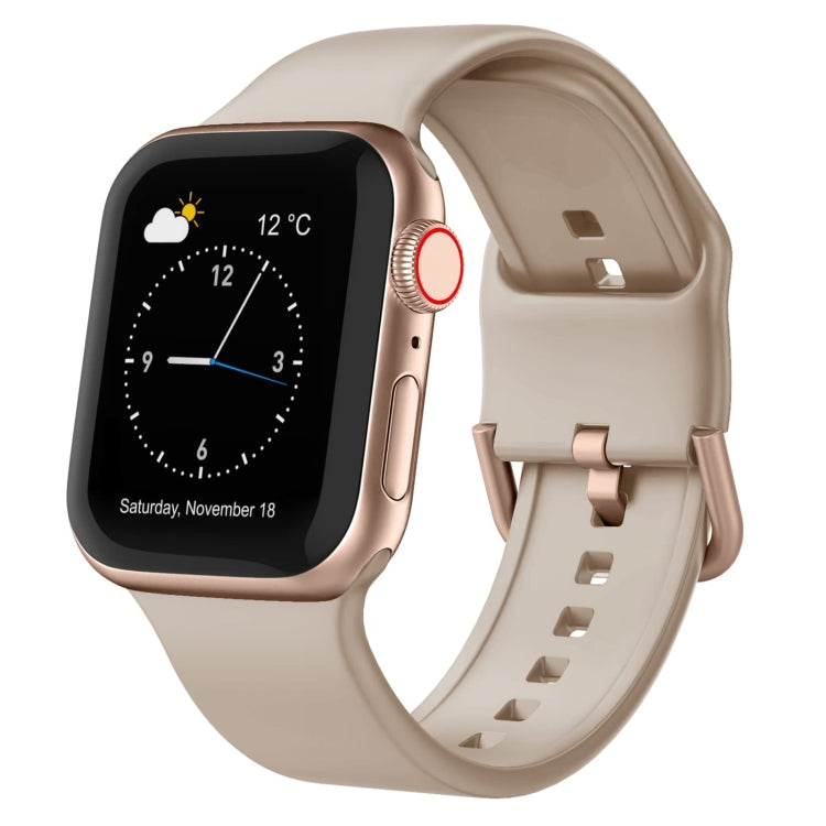For Apple Watch Series 8 41mm Pin Buckle Silicone Watch Band(Milk Tea) - free shipping - PMC TechLife - Order now!
