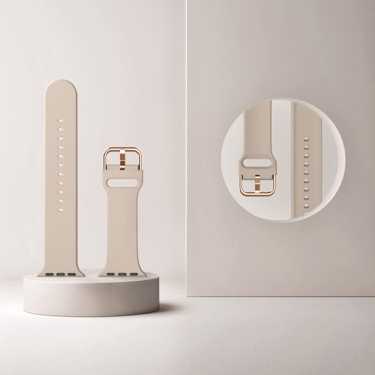 For Apple Watch Series 8 45mm Pin Buckle Silicone Watch Band(Milk Tea) - free shipping - PMC TechLife - Order now!