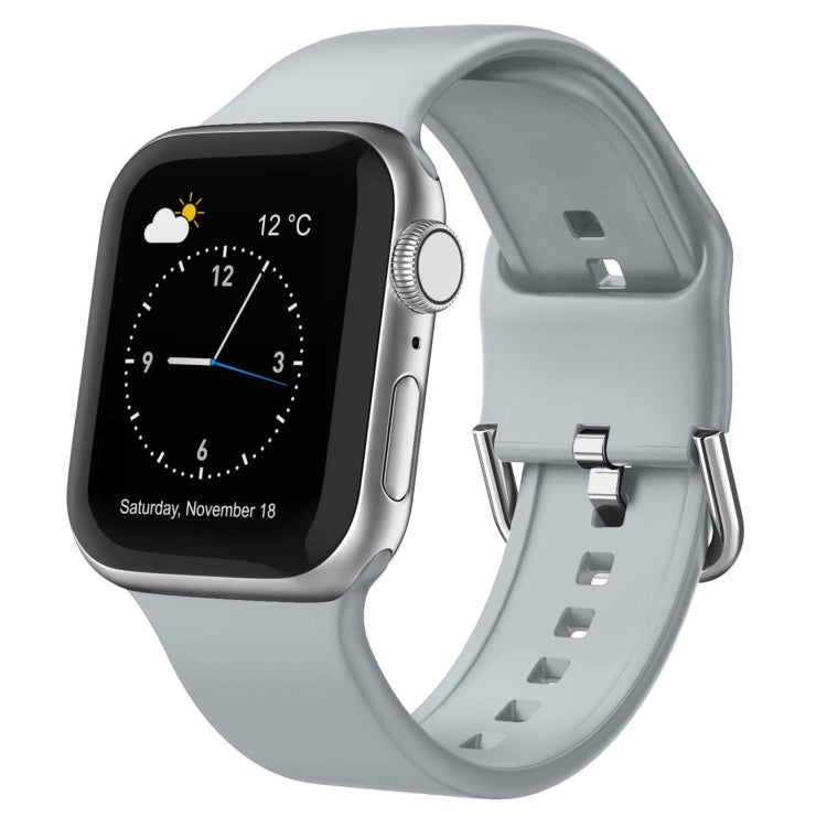 For Apple Watch Series 8 45mm Pin Buckle Silicone Watch Band(Light Grey) - free shipping - PMC TechLife - Order now!