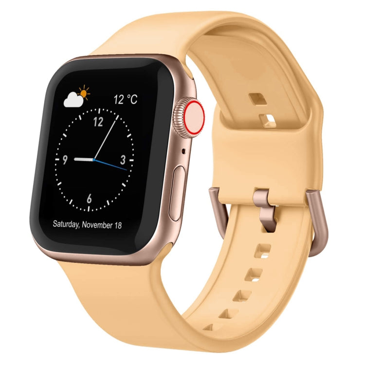 For Apple Watch SE 2022 44mm Pin Buckle Silicone Watch Band(Light Orange) - free shipping - PMC TechLife - Order now!
