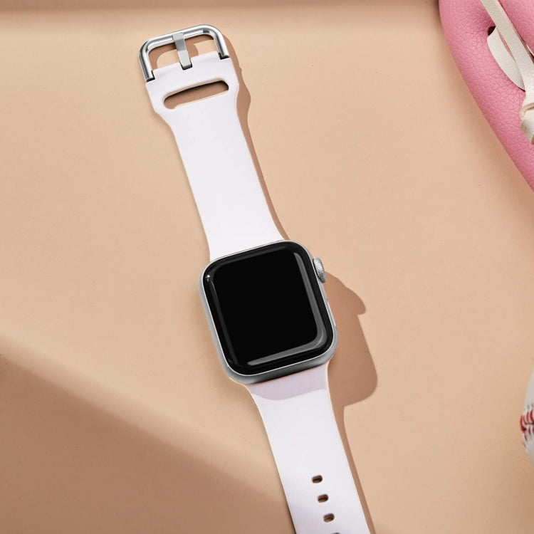 For Apple Watch Series 7 41mm Pin Buckle Silicone Watch Band(White) - free shipping - PMC TechLife - Order now!