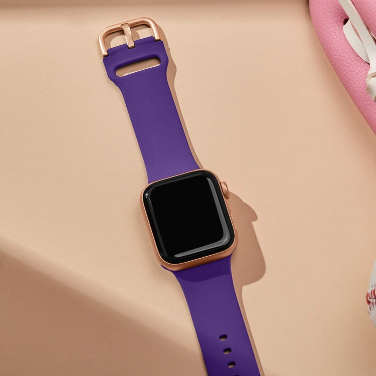 For Apple Watch SE 40mm Pin Buckle Silicone Watch Band(Purple) - free shipping - PMC TechLife - Order now!