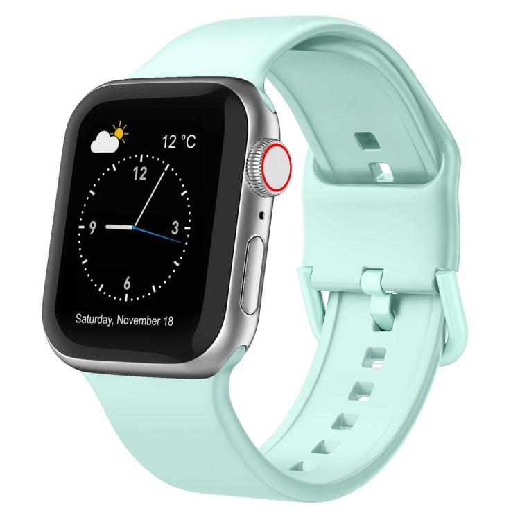 For Apple Watch SE 40mm Pin Buckle Silicone Watch Band(Mint Green) - free shipping - PMC TechLife - Order now!