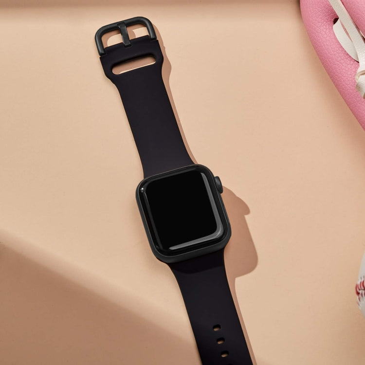 For Apple Watch SE 40mm Pin Buckle Silicone Watch Band(Black) - free shipping - PMC TechLife - Order now!