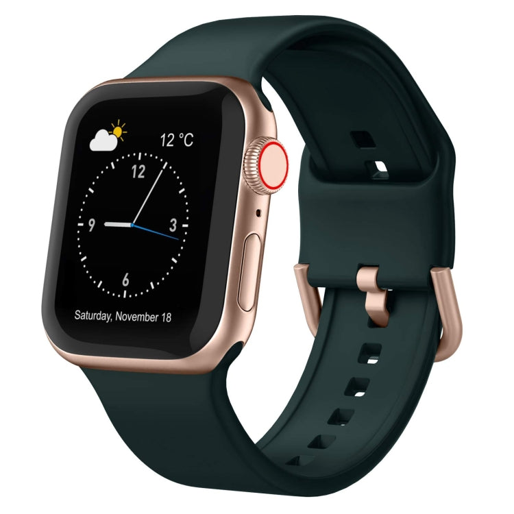 For Apple Watch SE 40mm Pin Buckle Silicone Watch Band(Dark Green) - free shipping - PMC TechLife - Order now!