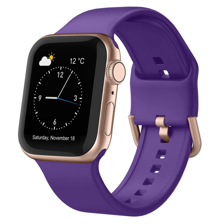 For Apple Watch SE 44mm Pin Buckle Silicone Watch Band(Purple) - free shipping - PMC TechLife - Order now!