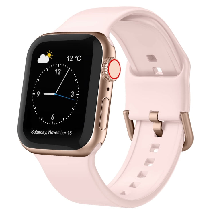 For Apple Watch SE 44mm Pin Buckle Silicone Watch Band(Pink Sand) - free shipping - PMC TechLife - Order now!