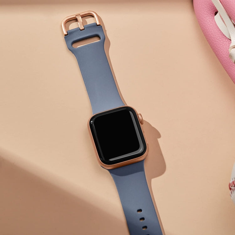 For Apple Watch Series 6 40mm Pin Buckle Silicone Watch Band(Blue Grey) - free shipping - PMC TechLife - Order now!
