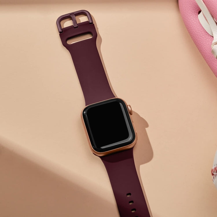 For Apple Watch Series 6 44mm Pin Buckle Silicone Watch Band(Wine Red) - free shipping - PMC TechLife - Order now!