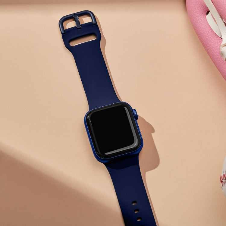 For Apple Watch Series 6 44mm Pin Buckle Silicone Watch Band(Midnight Blue) - free shipping - PMC TechLife - Order now!