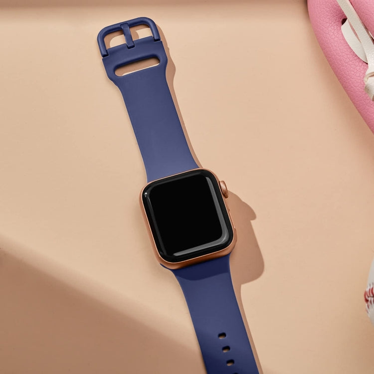 For Apple Watch Series 6 44mm Pin Buckle Silicone Watch Band(Violet Gray) - free shipping - PMC TechLife - Order now!