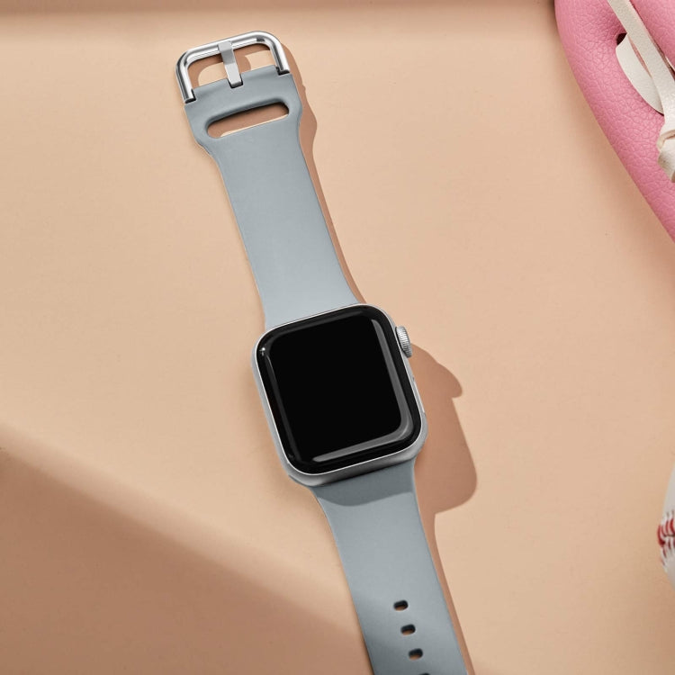 For Apple Watch Series 5 44mm Pin Buckle Silicone Watch Band(Light Grey) - free shipping - PMC TechLife - Order now!