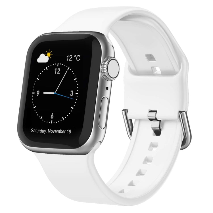 For Apple Watch Series 5 40mm Pin Buckle Silicone Watch Band(White) - free shipping - PMC TechLife - Order now!