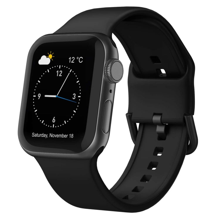 For Apple Watch Series 3 38mm Pin Buckle Silicone Watch Band(Black) - free shipping - PMC TechLife - Order now!